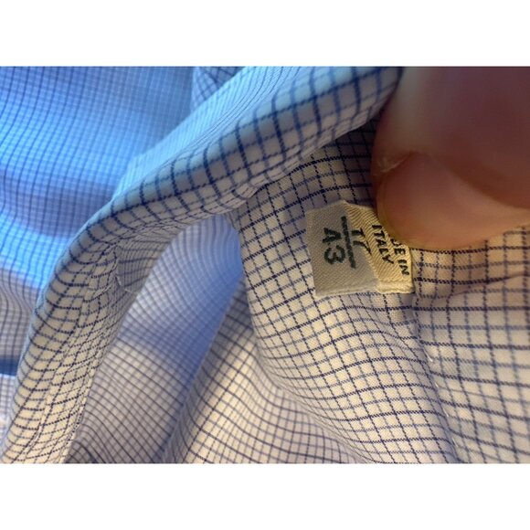 Borrelli Napoli Mens Long Sleeve Checkered Shirt 43 Office Luxury - Picture 4 of 5